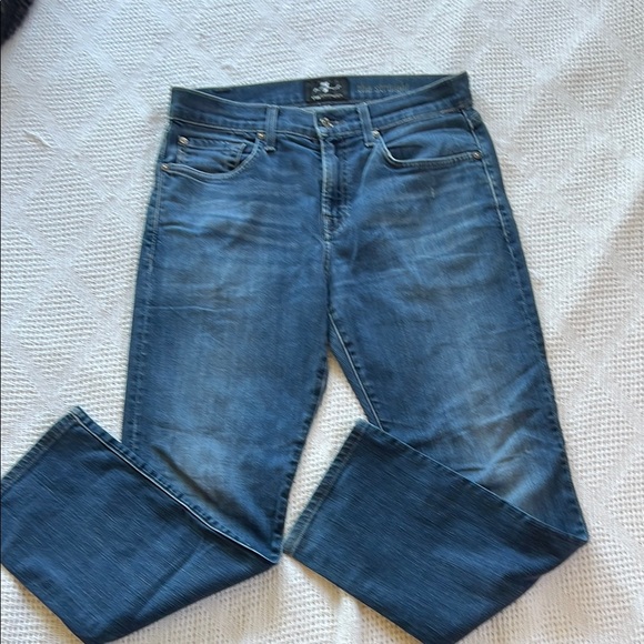 7 For All Mankind Men's The Straight Jeans in Blue - Picture 1 of 4